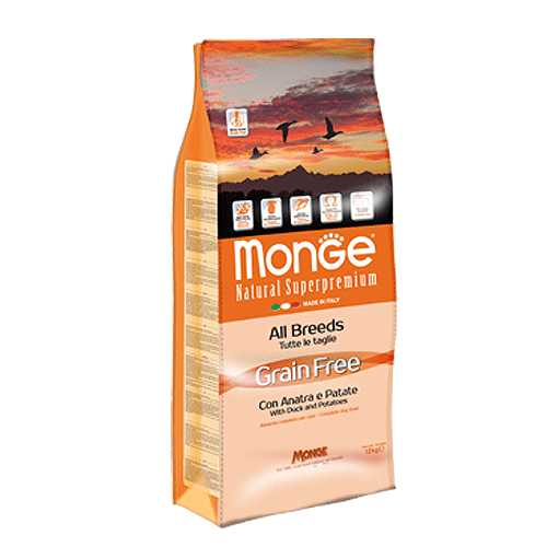 Monge Grain Free with Duck and Potatoes ����� ����������� ����� ���� � ����� � ���������� ��� �������� ����� ���� �����, 12 ��
