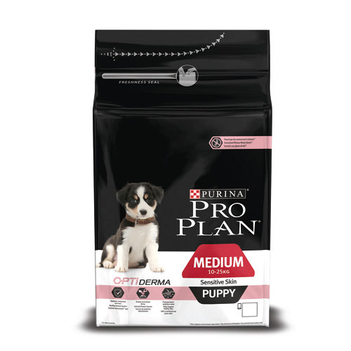 Pro Plan Medium Puppy Sensitive Skin ��� ���� � ������� � ����� ��� ������ ������� ����� � �������������� �����, 3 ��